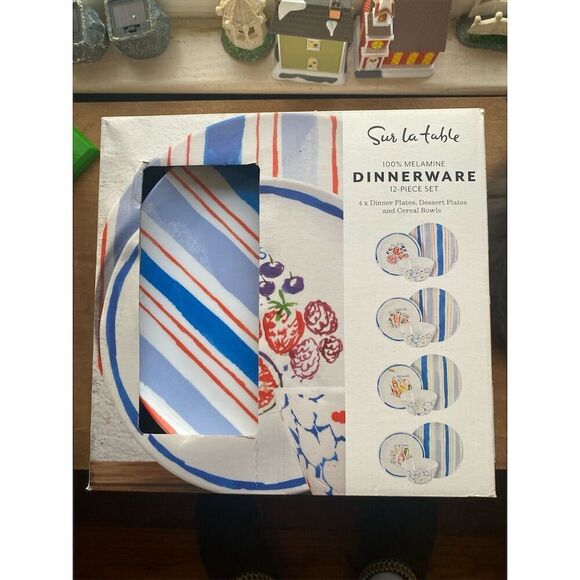 Sur La Table 12-Piece Multicolor Melamine Dinnerware Set 4 Place Settings - Picture 6 of 16